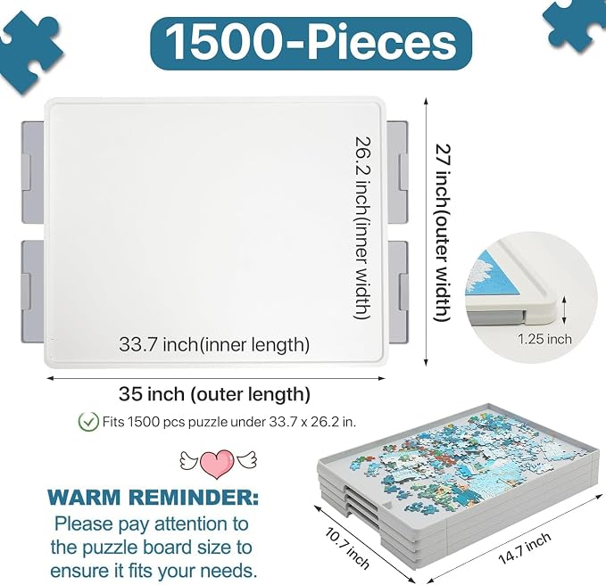 Playboda 1500 Pieces Rotating Plastic Puzzle Board - Image 2