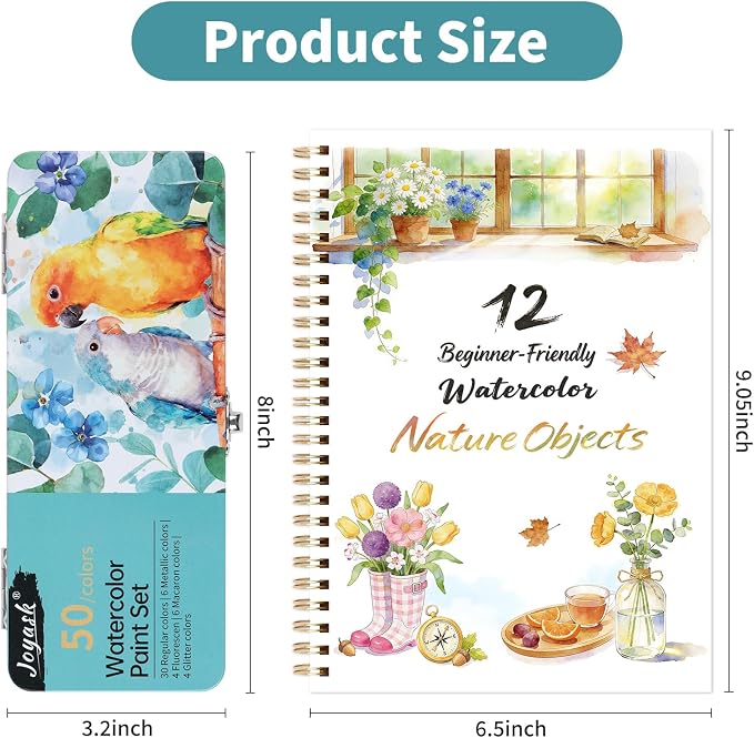 Watercolor Workbook, Water Coloring Book, 12 Different Patterns of Original DIY - Image 2