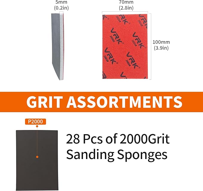 28 Pcs 2000 Grit Sanding Sponge,Ultra Fine Sandpaper,Soft Foam Hand Sander Block Wet Dry Sanding Pads for Automobile Wood Furniture Metal Drywall Polishing