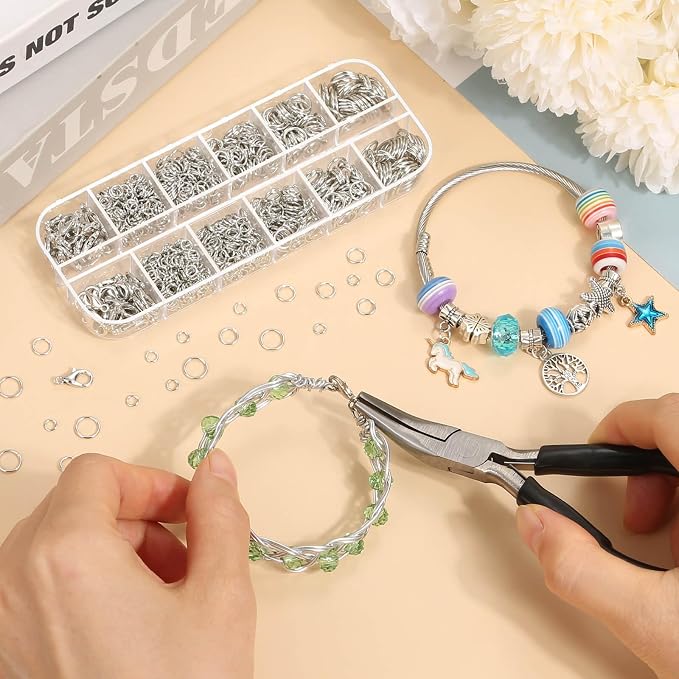 Anezus 1200PCS Jump Rings for Jewelry Making Kit, Jump Rings and Necklace Clasps - Image 7