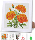 Marigold Cross Stitch Kits for Beginner, Flowers Stamped Cross Stitch Kits by VIGEGU