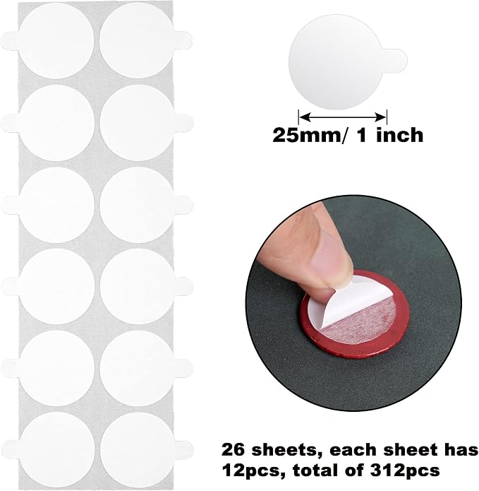 Double Sided Adhesive Dots for Wax Seal, 108 Pieces 1 Inch Stickers Round - Image 2