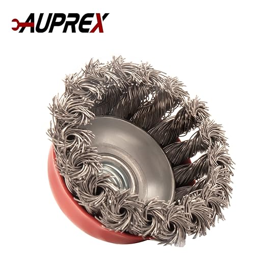 2 Pack Knotted Wire Cup Brush for Angle Grinders with 5/8 Inch | 11 UNC Threaded Arbor- 0.02 Inch Carbon Steel Wire for Rust,Corrosion,Paint Removal and Other Heavy-Duty Conditioning for Metals