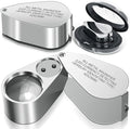 Leffis 2 Pack 40X Jewelers Loupe Magnifier Magnifying Glasses, LED/UV by Leffis