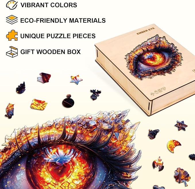 Ember Eye Puzzles Adults Gifts Wooden 220 Pieces 13.4 * 12.2in - Image 2