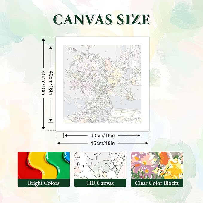 PHANTASYART Flowers Paint by Numbers Kit - Image 5