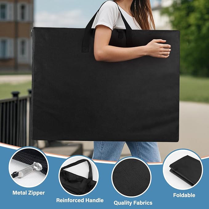 ZKOO Large Size Art Portfolio Bag, Light Weight Art Canvas Portfolio Case - Image 4