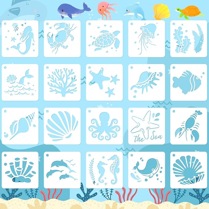 JULMELON Sea Life Stencils by JULMELON