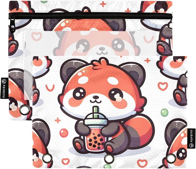 Cute Red Panda Bubbles Pencil Pouch by BOENLE-WELCOMEYOURCOMING