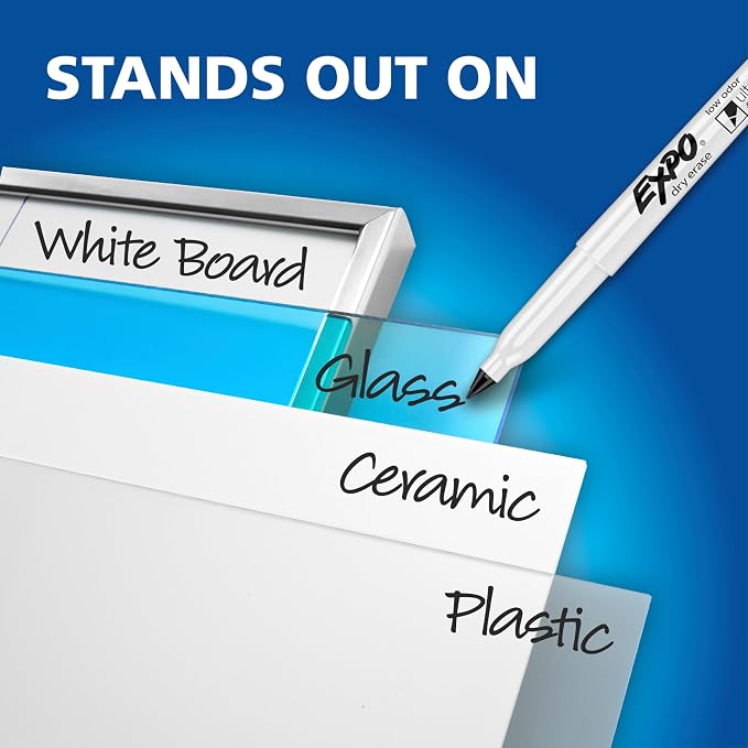 EXPO Dry Erase Markers, Low Odor Ink, Ultra Fine Tip, Organization, School - Image 5