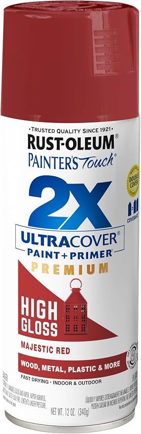 Rust-Oleum Painter's Touch 2X Ultra Cover Spray Paint, Majestic Red | Indoor by Rust-Oleum