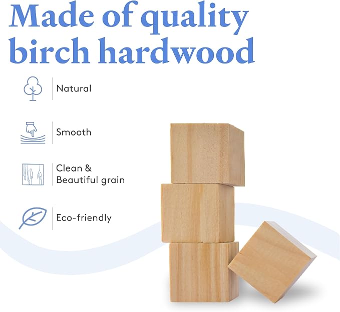 DIY Wood Cubes 2-inch, Wooden Blocks - Image 3