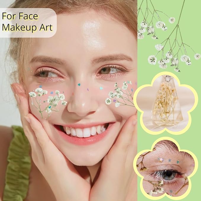90Pcs Mini Dried Pressed Baby's Breath Flowers Bulk - Image 5