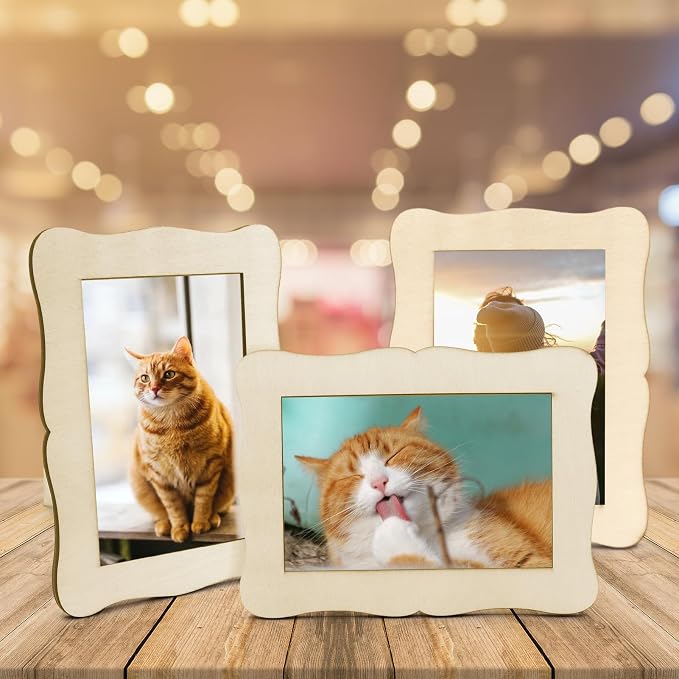RYKOMO 6 PCS Unfinished Wooden Picture Frames - Image 4