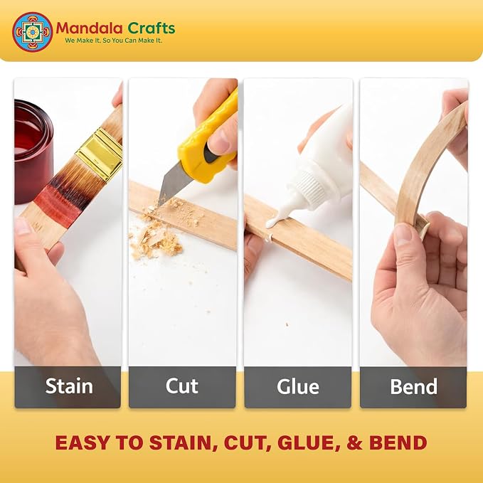 Mandala Crafts 10 Inch Wooden Sticks Paint Stirrers - Image 7
