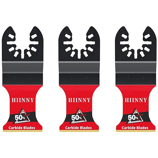 3PCS Carbide Oscillating Tool Blades,Heary Duty for Hard Material,Professional Universal Oscillating Saw Blades,Quick Release for Hard Metal, Nails, Bolts and Screws