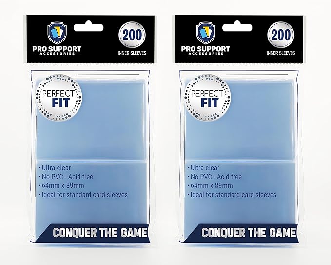 Pro Support 400 Premium Ultra Clear Standard Size Card Sleeves. Perfect by PROSUPPORTTRADINGCARDACCESSORIES