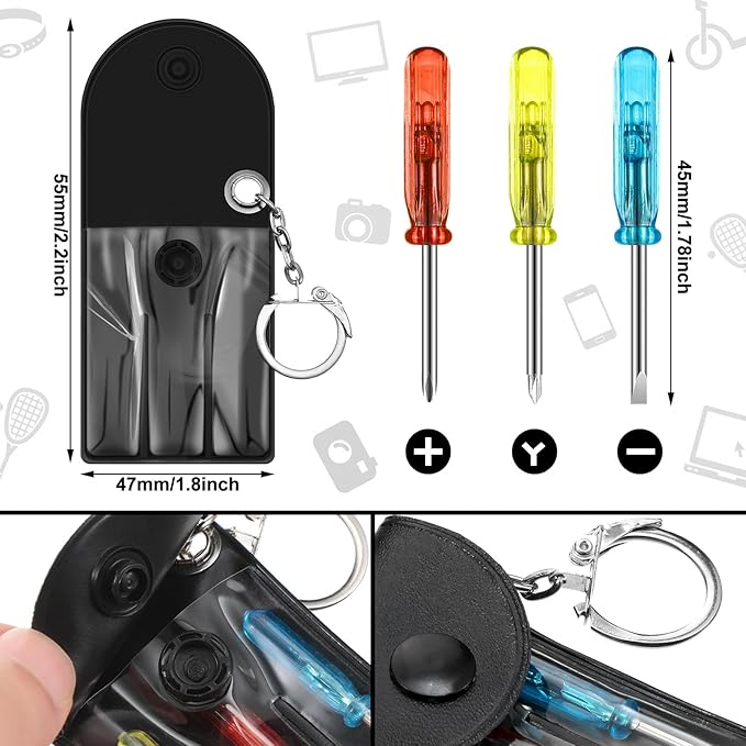 264 Pcs Mini Tape Screwdriver Keychain Set Christmas Men Gifts Bulk Adult Party Favors Multitool Pen Card Tool Measuring Keychains Stocking Christmas Stuffers for Men Dad (Multicolor)
