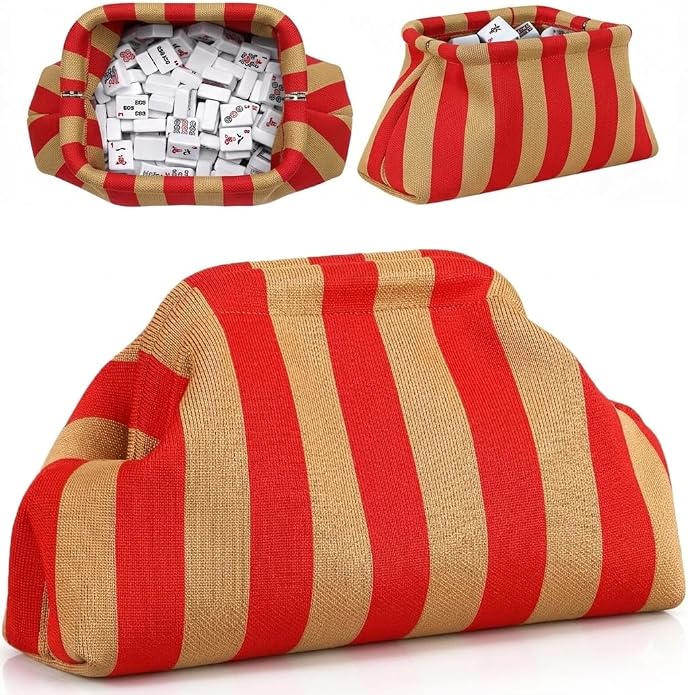 Mahjong Tile Bag Woven Clutch Purses by Unknown