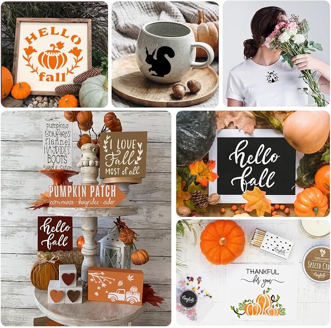 50 PCS Fall Painting Stencils Reusable Fall Stencils - Image 7