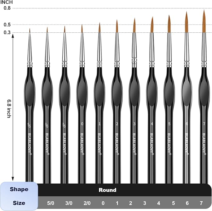11 Pcs Detail Paint Brushes - Image 6