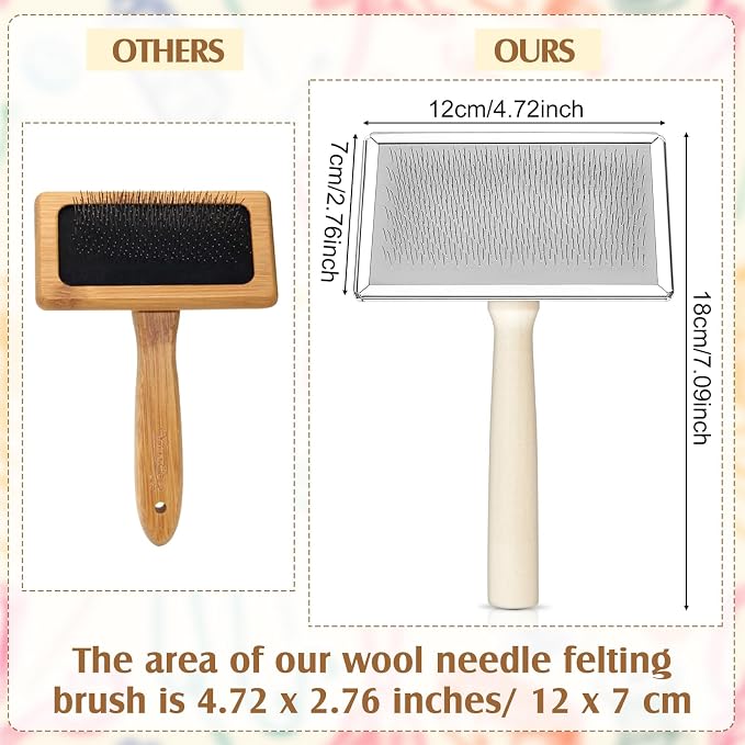 Tessco for you 2 Pcs Wool Carders, Hand Carders for Wool Needle Felting Brush - Image 3