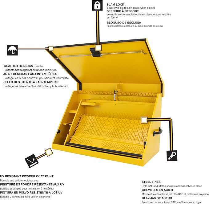 DeWalt 36" x 17" Triangle Toolbox - Steel, Yellow