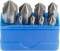 8 pc High-Speed Steel Countersink Drill Bit Set, 82° Countersink Angle, 6 Flute, 1/4" to 1"