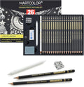 MARTCOLOR 26 Pcs Drawing Sketching Pencil Set, Graphite Pencils | Charcoal by MARTCOLOR