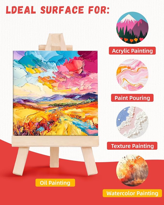 Simetufy 72 Pcs 4x4inch Mini Canvas Boards - Image 4