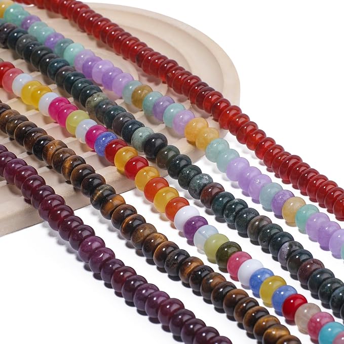 Songxi 5x8mm Natural Red Sesame Jasper Stone Rondelle Beads, Gemstone - Image 5