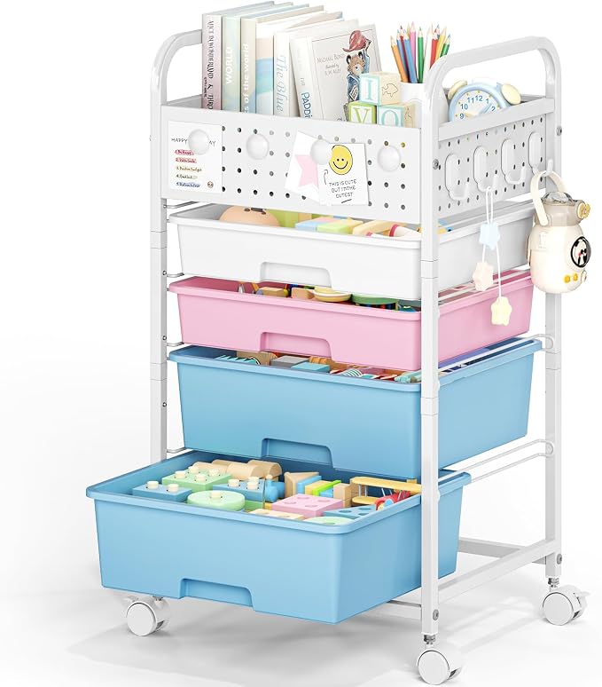 4 Drawer Rolling Storage Cart - Image 9