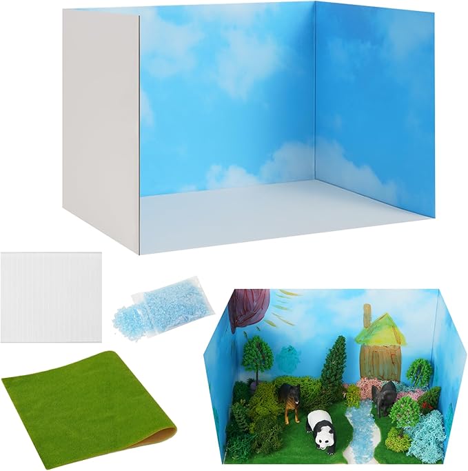 Cardboard Diorama Kit 4 Pcs Includes Diorama Box by Ecmln