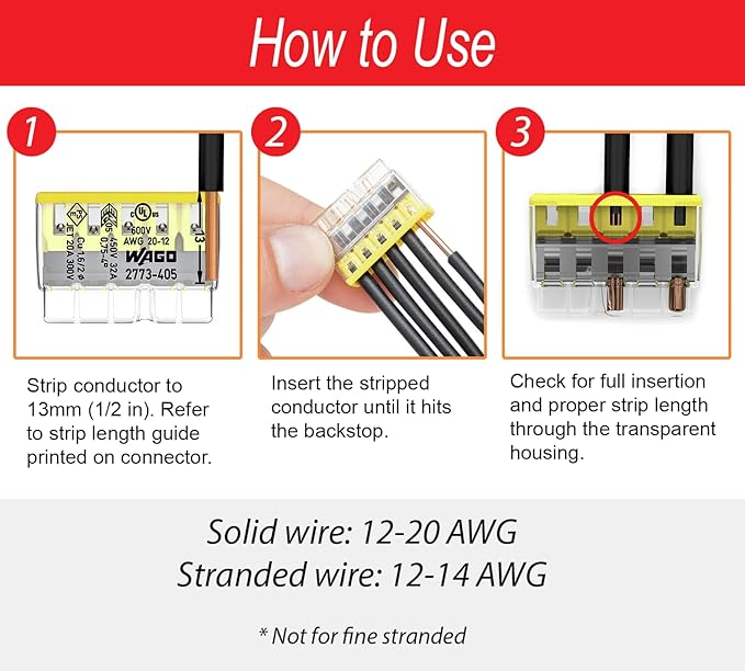 Wago 2773 Wall Nuts 45pc Push-in Wire Connector Assortment Kit with Case | Splicing for Solid and Stranded Electrical Conductors | 2773-402, 2773-403, 2773-404, 2773-405, 2773-406, 2773-408