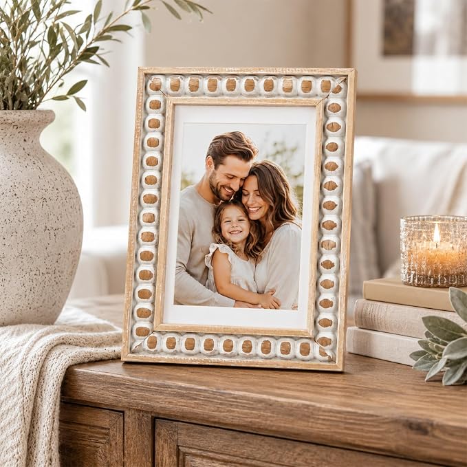 Solid Wood 4x6 Picture Frame Beaded Frame - Image 2