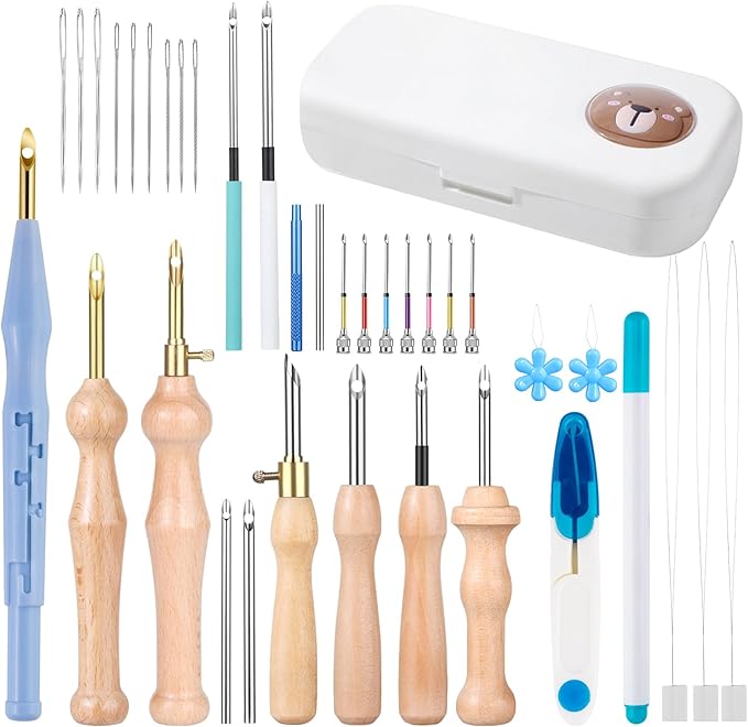 37Pcs Punch Needle Kit, Punch Needle Tools Set by Zuaooz