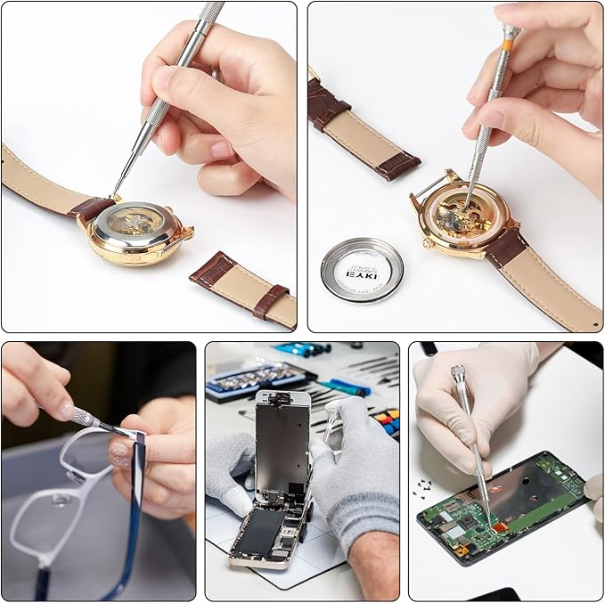 10PCS Professional Watchmaker Screwdriver Set + 1PCS Spring Bar Tool, Watch Screwdriver for Watch Repair, Eyeglasses Repair, Jewelry Work, Electronics Repair