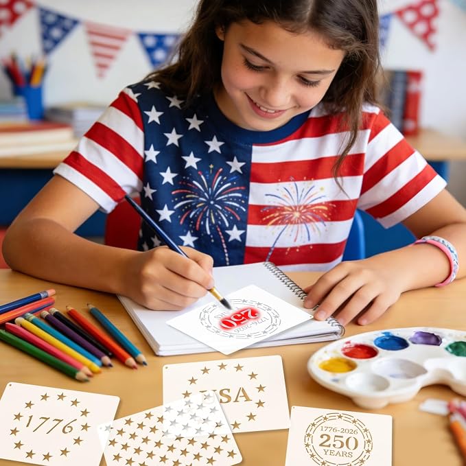 12 PCS Independence Day Stencils - Image 7