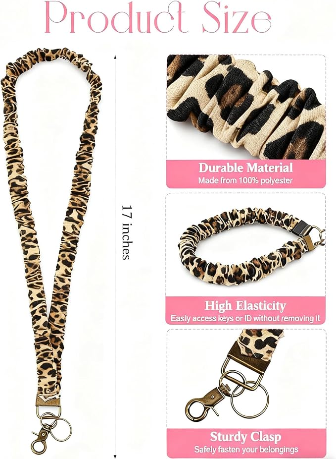 4PCS Stretchy Scrunchie Badge Lanyards - Image 2