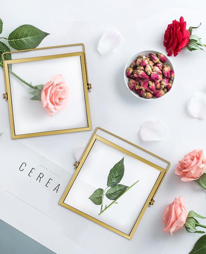AceList Gold Picture Frames, art or pressed flowers on a desk, shelf or - Image 5