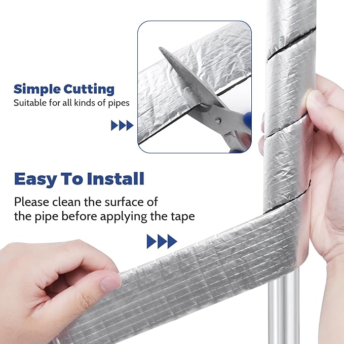 DGSL Pipe Insulation Wrap, 2" Wide X 33 Ft (1 Roll) Pipe Insulation Foam Tube, Self-Adhesive AC Line Insulation for Winter Freeze Protection