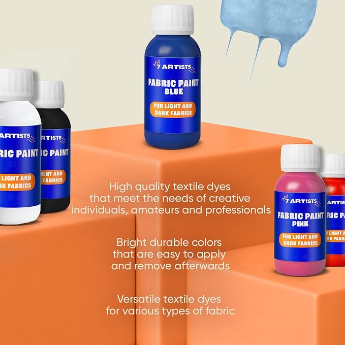 Blue Fabric Paint 4 fl. oz – Permanent Fabric Paint Blue - Image 7
