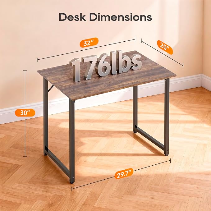 PayLessHere | 32 Inch Computer Desk | Brown | Office Desk - Image 3