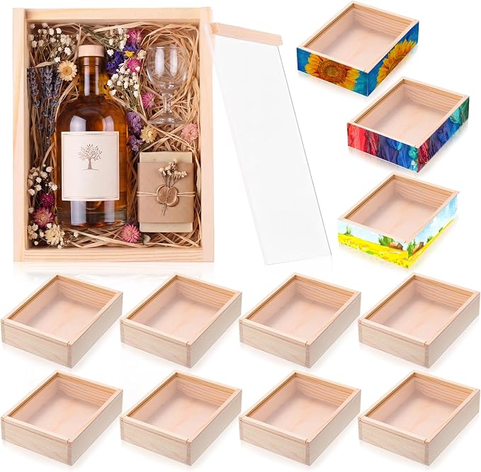 Thyle 12 Pcs Unfinished Wood Display Boxes by Thyle