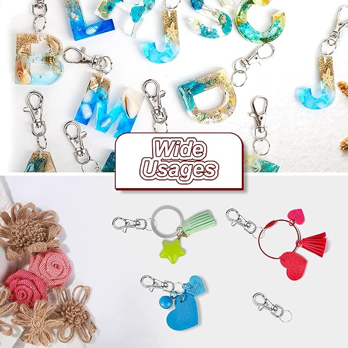 LEOBRO 160PCS Lobster Claw Clasps and Key Rings, Keychain Making Kit, Key Chain - Image 7
