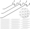 Hicarer 200 Pcs Stainless Steel Pegboard Hooks Multiple Sizes Fit 1/4" or 1/8" Pegboard Ideal for Garage Tool Organization, Wall Storage(4 Inch, 6 Inch, 8 Inch)