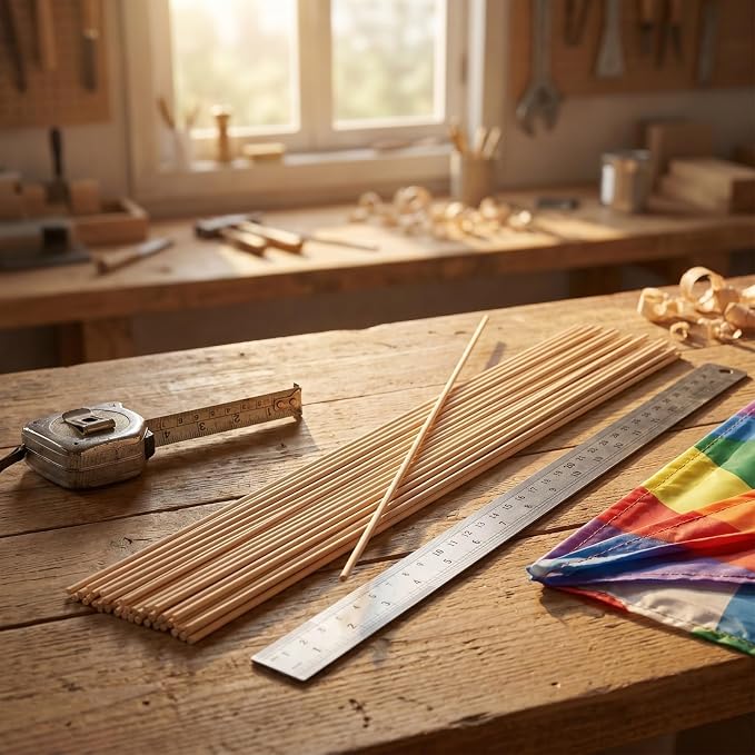 Kisangel 20Pcs Bamboo Kite Sticks, 20.07 Inch Thin Dowels - Image 7