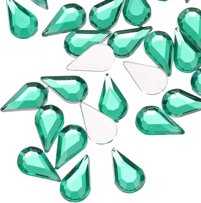 MECCANIXITY 50PCS Flat Back Acrylic Teardrop Gems 6x10mm Artificial Rhinestones - Image 4