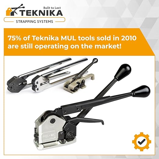 Teknika MUL-20 Heavy Duty Sealless Combination Tool for High Tensile Steel Strapping, Adjustable for 1/2" and 5/8" Strap Width
