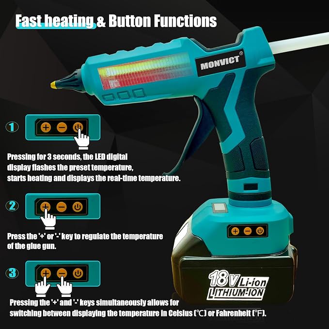 MONVICT Cordless Glue Gun for Makita 18V Battery - Image 5